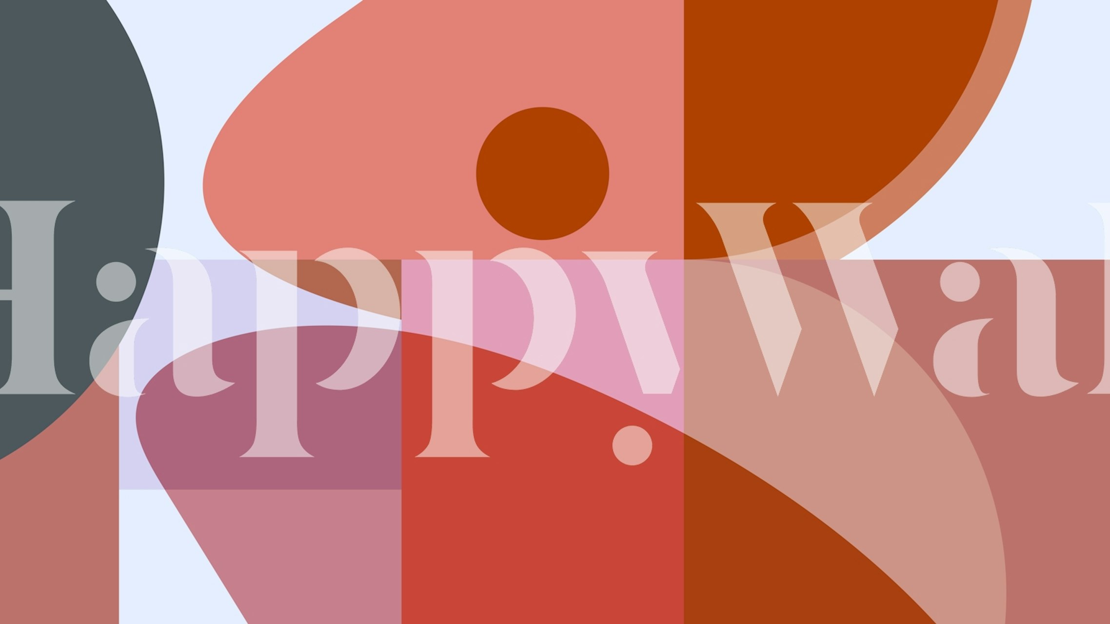 Geometric color block wallpaper in pink, gray, and orange tones.