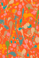Splatter Modern Abstract Expressionism Coral papel de parede