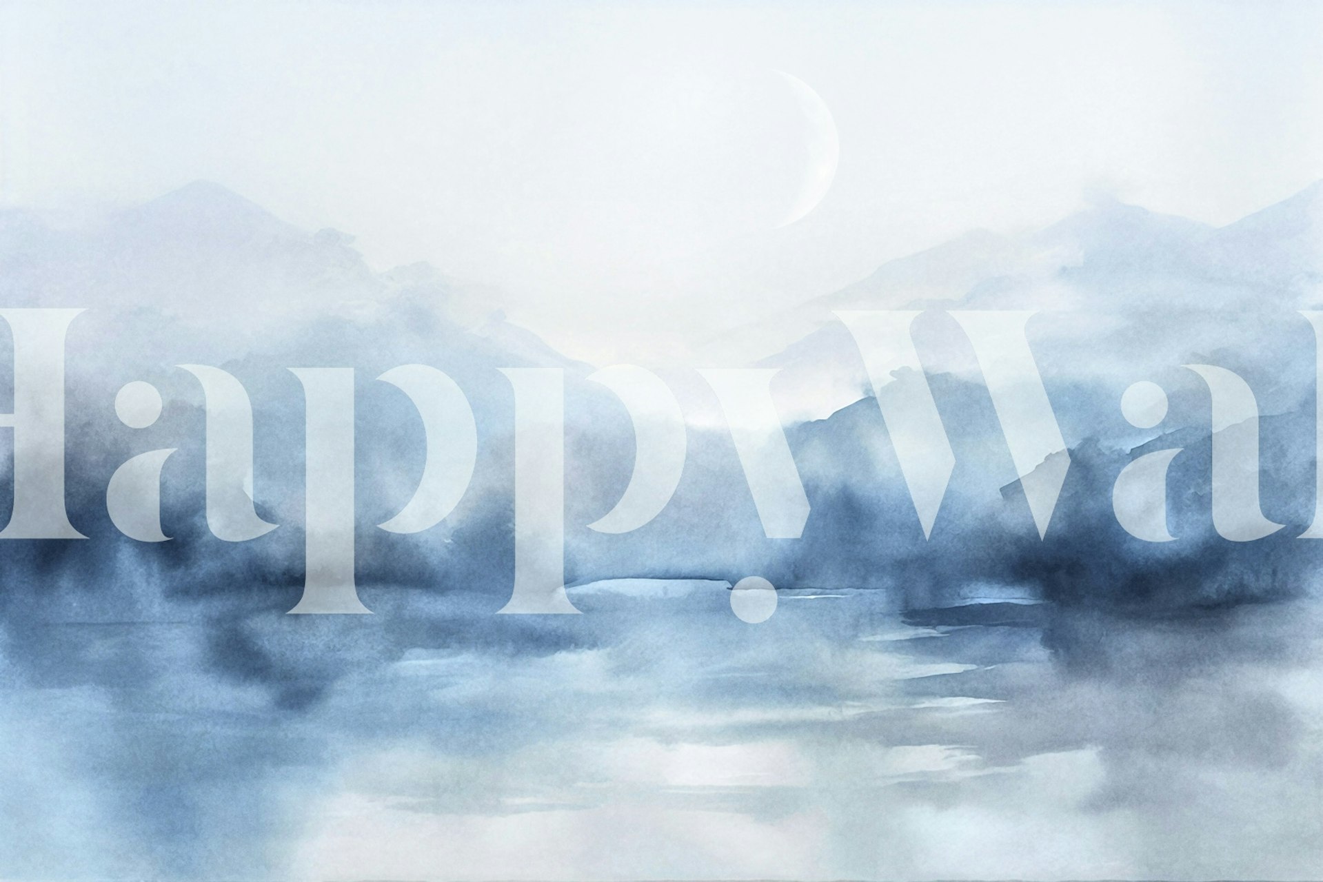 Blue Moon Mountain Haze wallpaper in a room