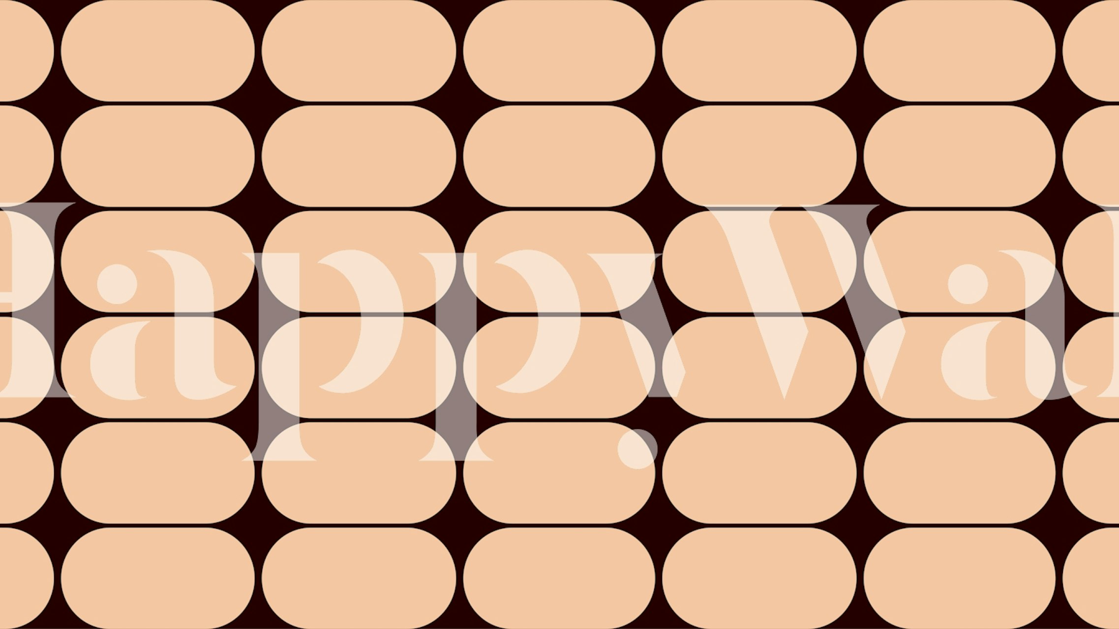 Round pebble shapes in beige and brown colors on wallpaper