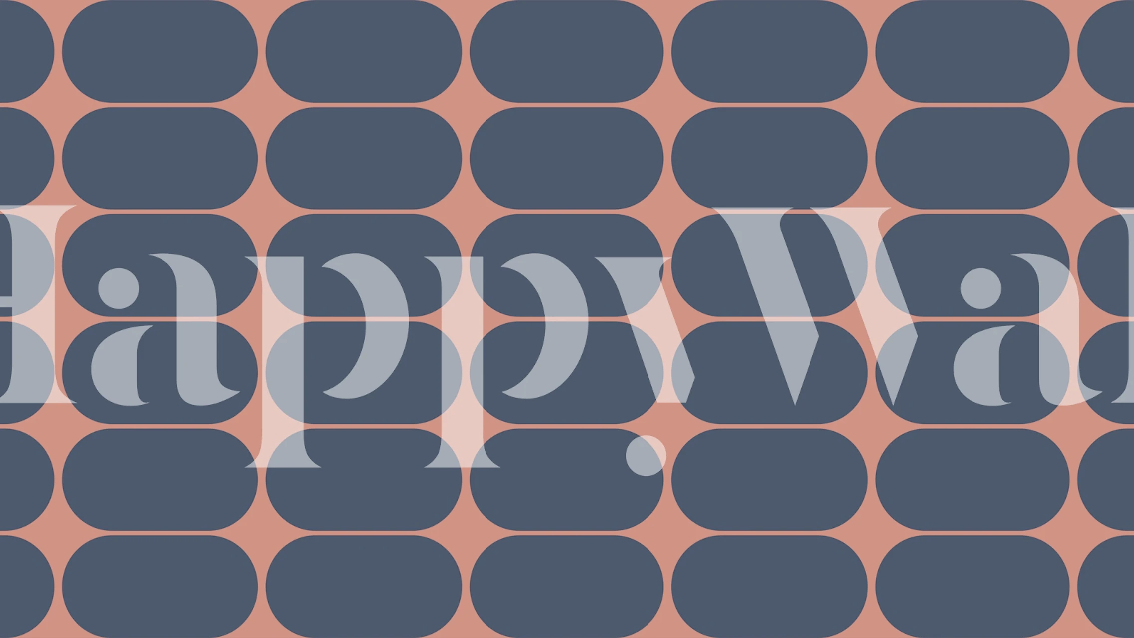 Navy oval shapes on light pink background geometric wallpaper