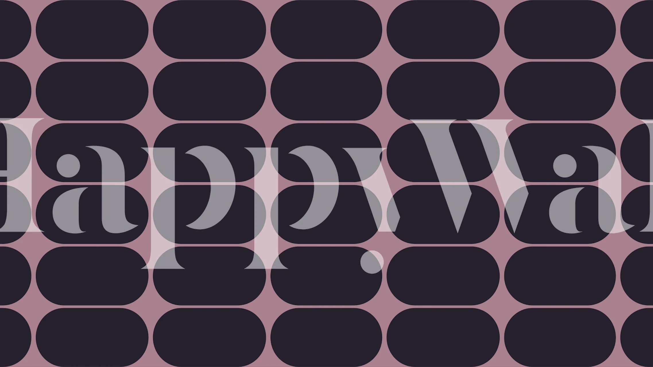 Design de papel de parede Contemporary Ovals em um quarto