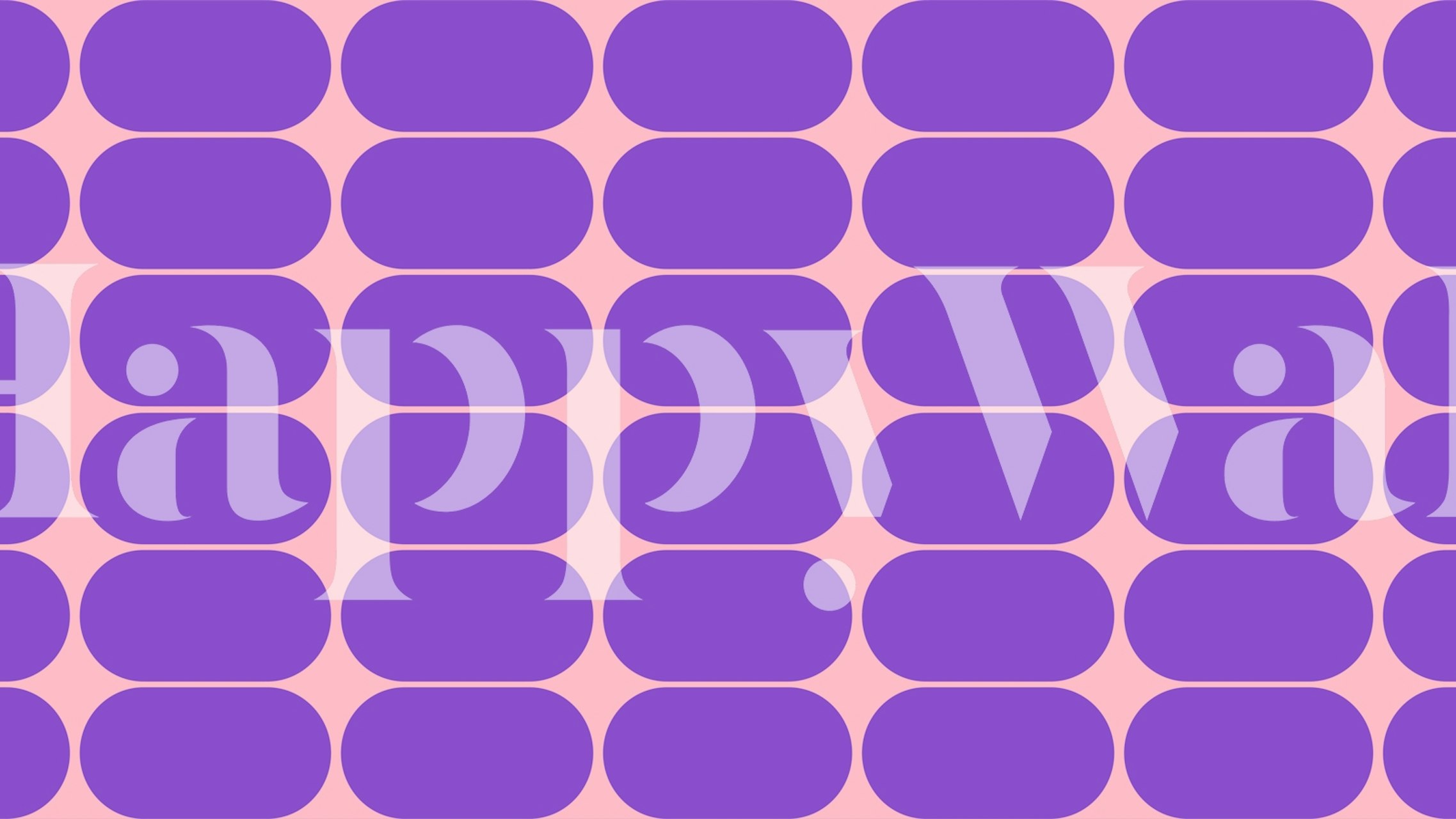 Purple oval shapes on pink background mid-century wallpaper