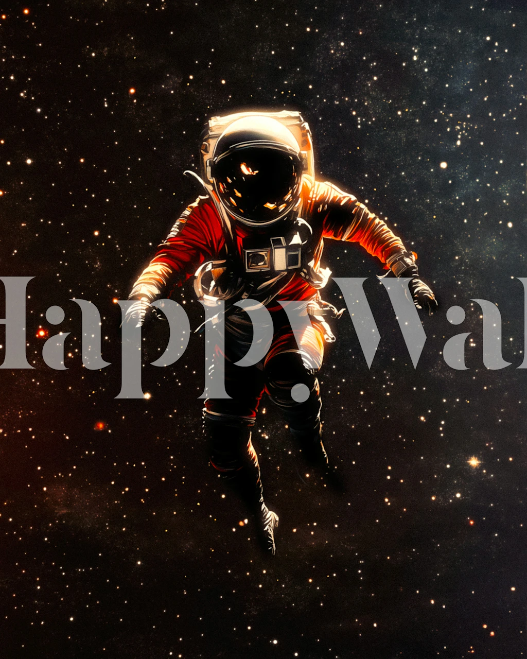 Astronaut wallpaper in een moderne kamer