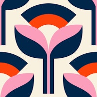 Vintage Floral Bloom Stems Pattern tapete