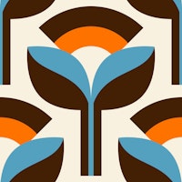 Mid-Century Plant Stems Blossoms tapete