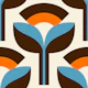 Mid-Century Plant Stems Blossoms