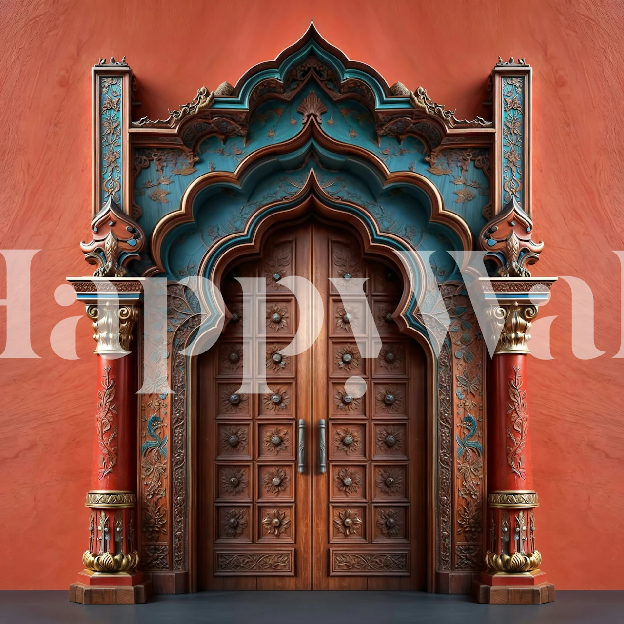 Royal entrance elegance wallpaper displayed in a room