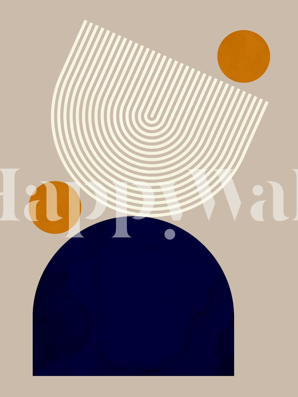 Modern geometric contrast wallpaper in room setting