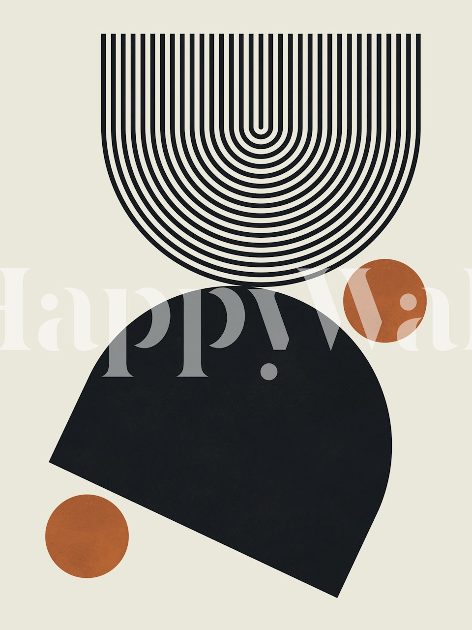 Abstract Geometric Contrast behang in een kamer