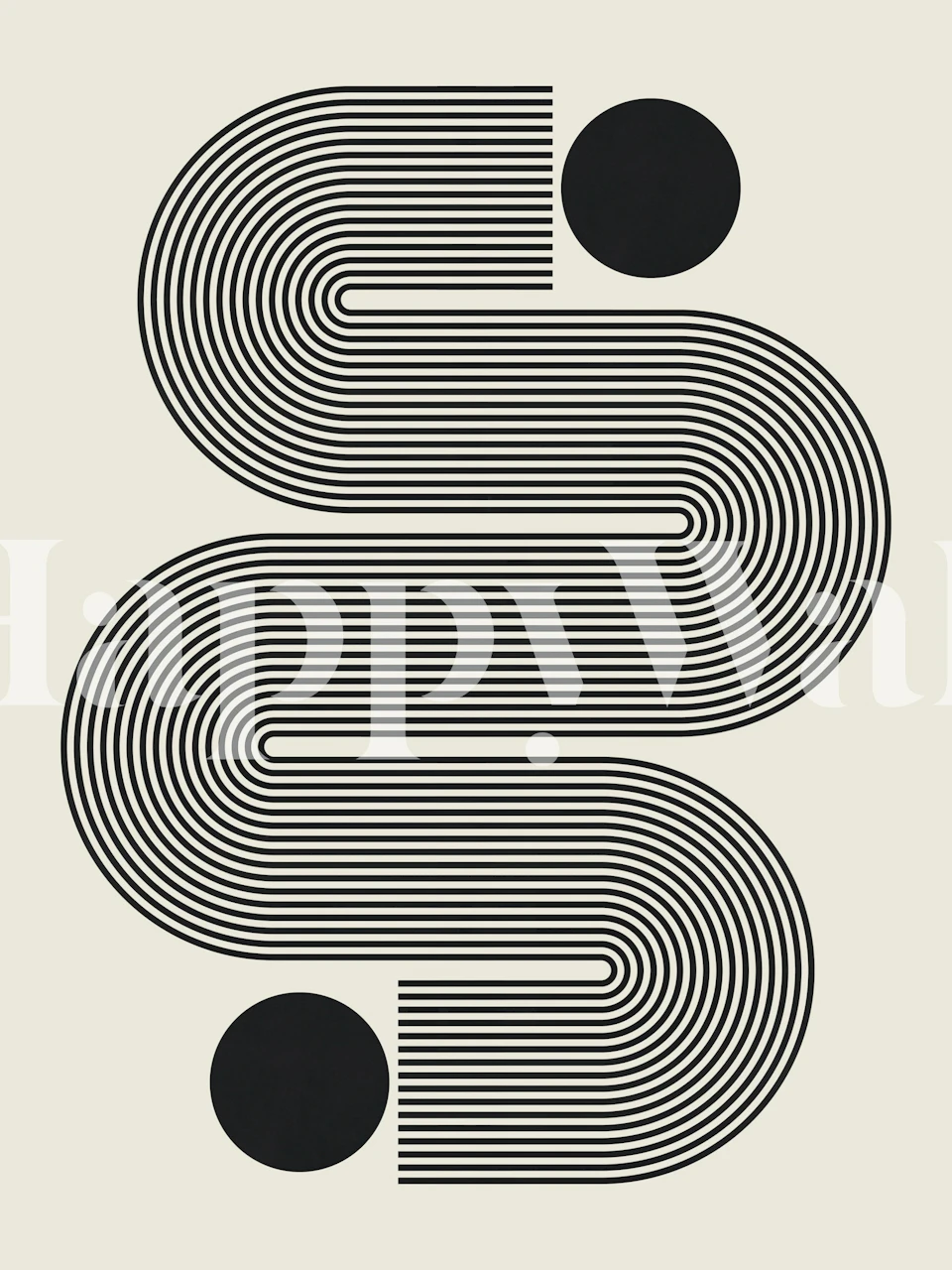 Tapeta Modern Geometric Swirl u sobi