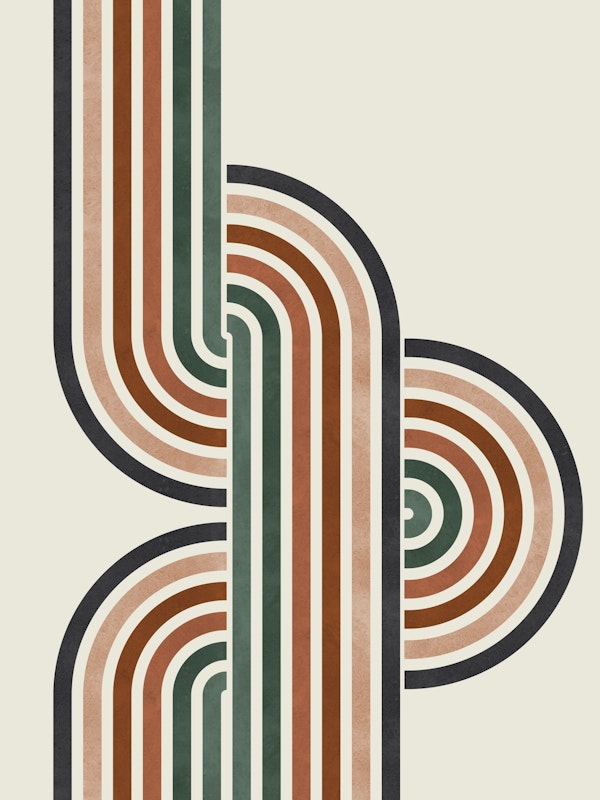 Retro Swirl Stripes Decor