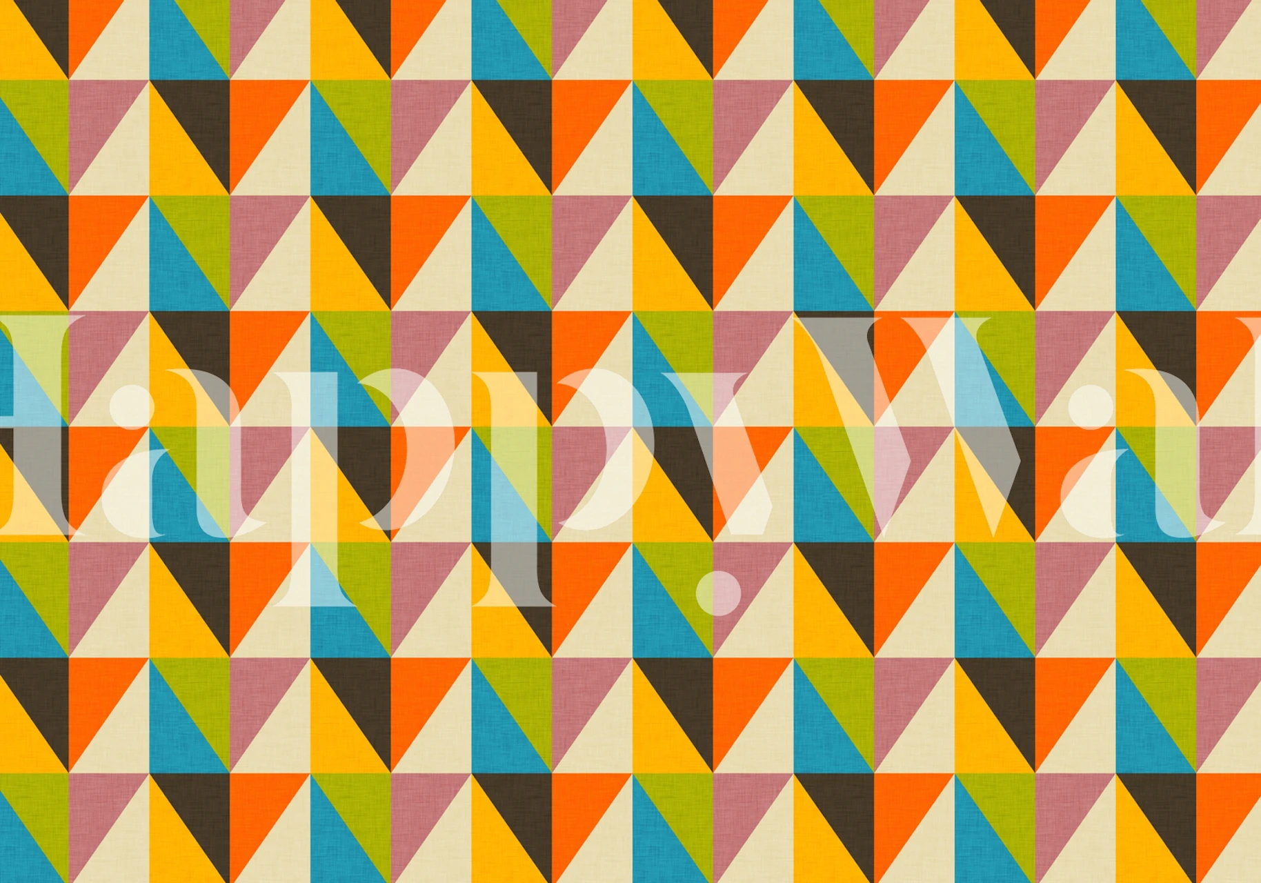 Retro Color Block Chevron tapet med ett mönster av färgglada chevronränder i vintagetoner