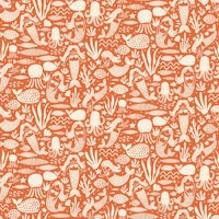 Underwater Mermaids and Sea Life Scarlet papiers peint