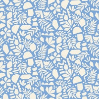 Cut Out Collage Floral Abstract Sky Blue papel pintado