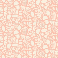 Cut Out Collage Floral Abstract Pastel Peach papel pintado