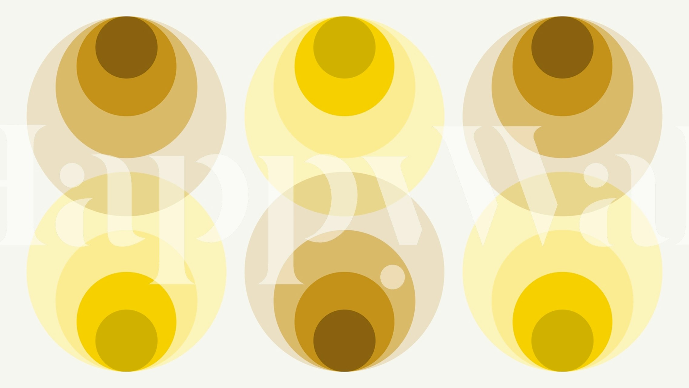 Geometric circles in warm yellow and brown tones wallpaper