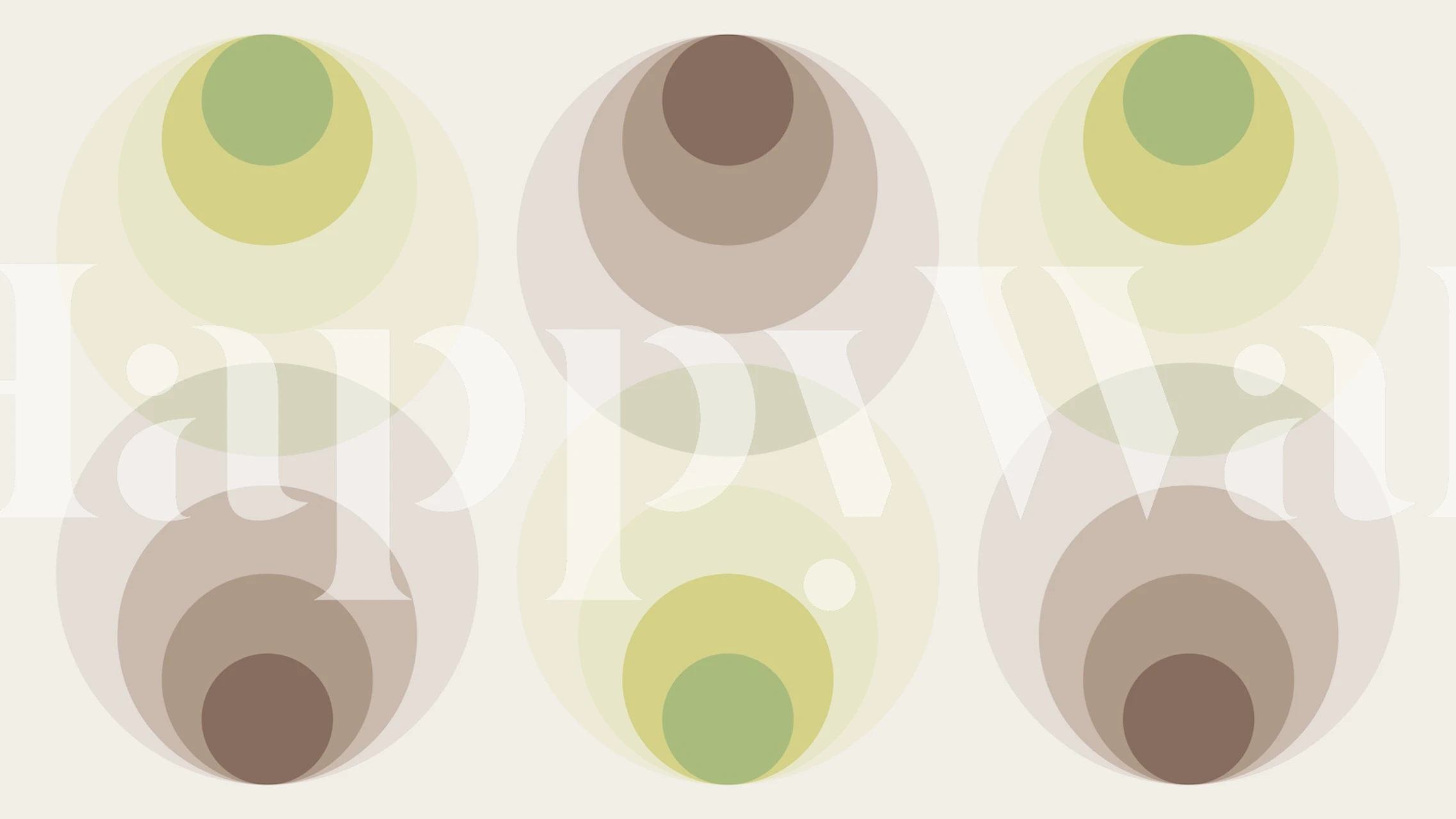Abstract green circle patterns on a light background wallpaper