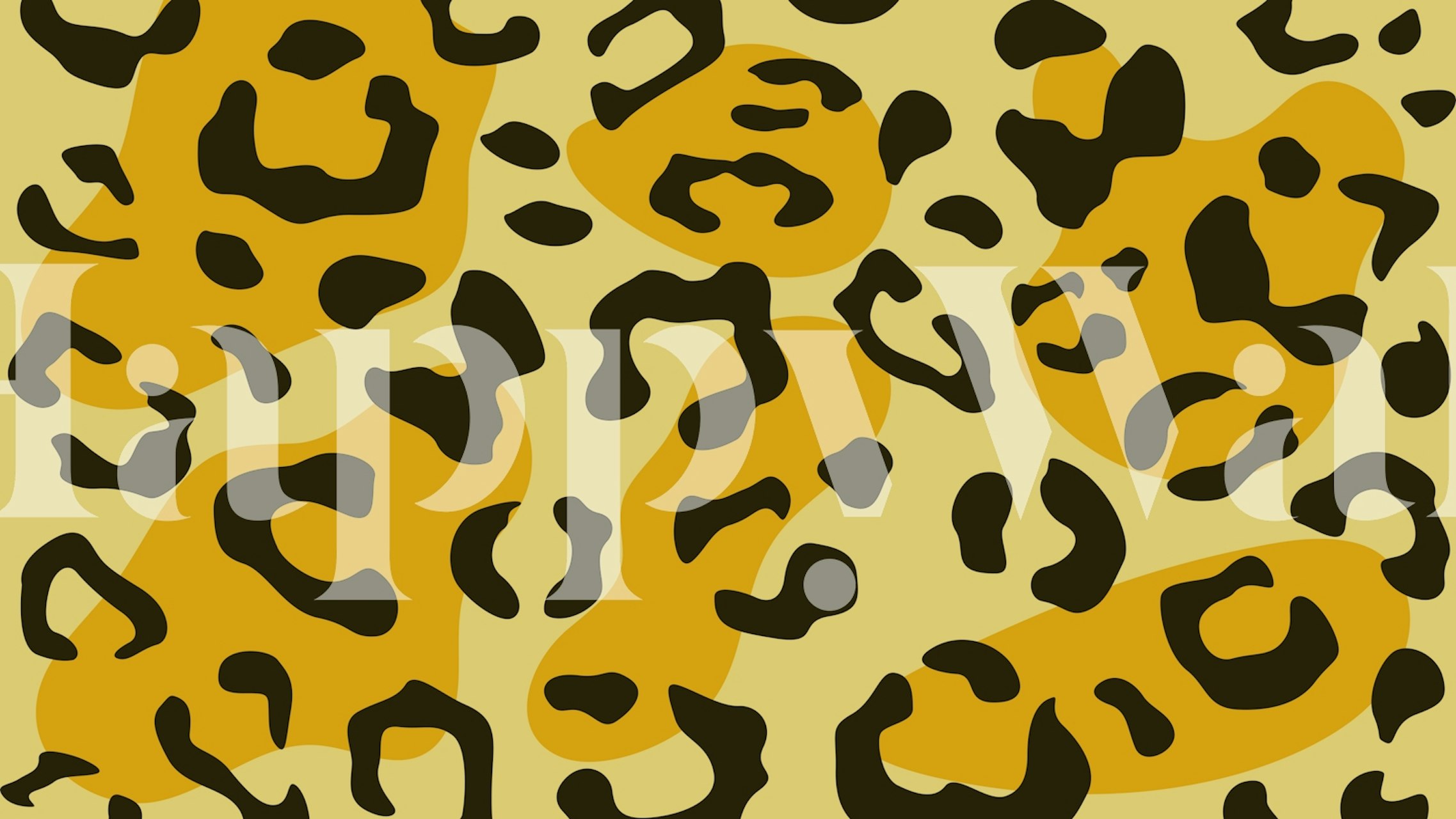 Leopard print pattern in tan, yellow, and black wallpaper