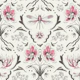 Bohemian Garden of Orchids Warm Colors