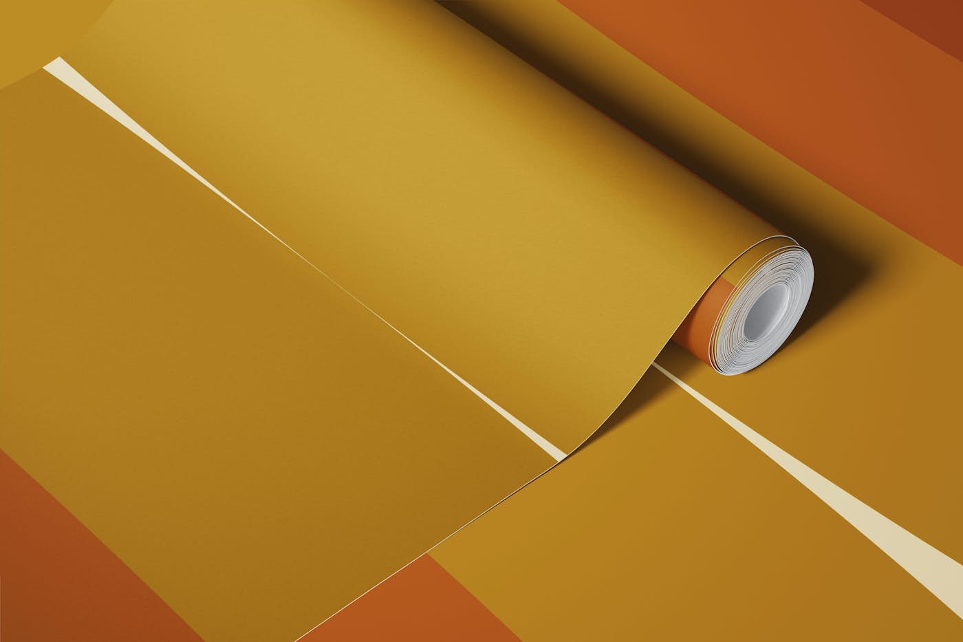 Vintage Retro 70s Earthy Geometric Rainbows wallpaper roll