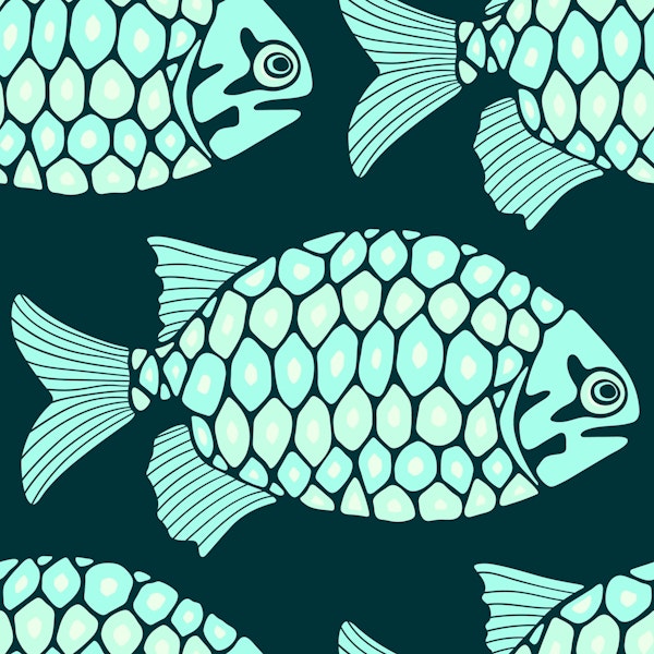 Pinecone Fish Coast Tropical Beach Aqua Small