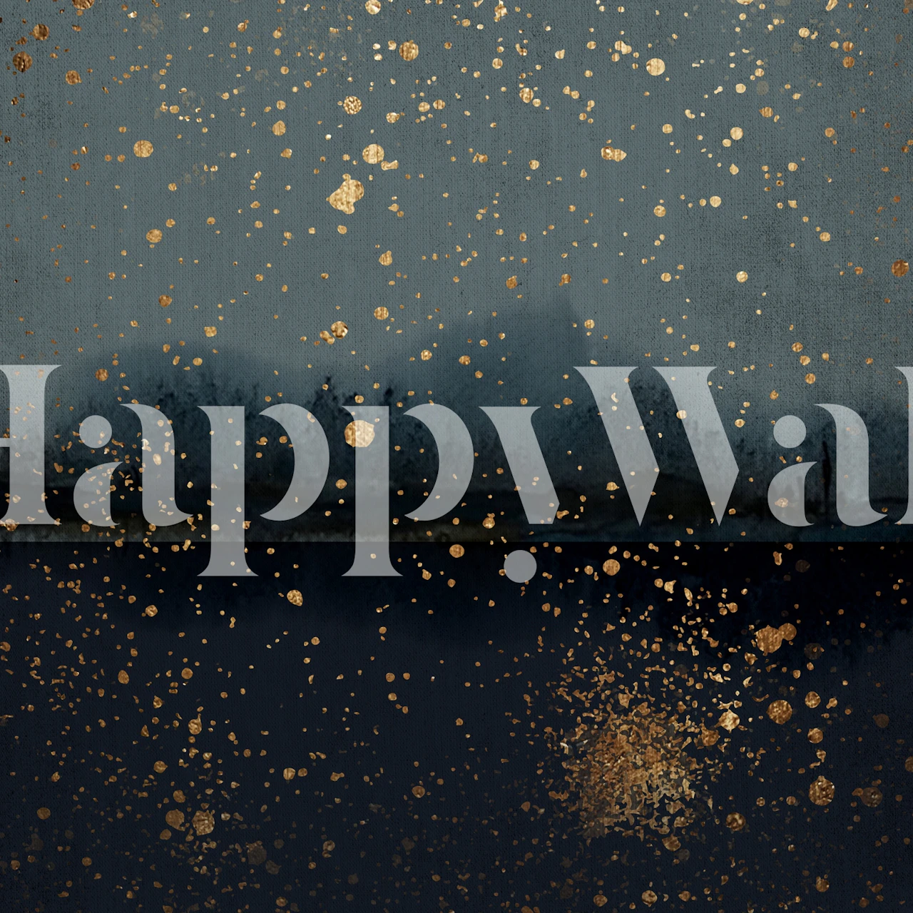 Dark blue wallpaper with gold splashes and abstract patterns