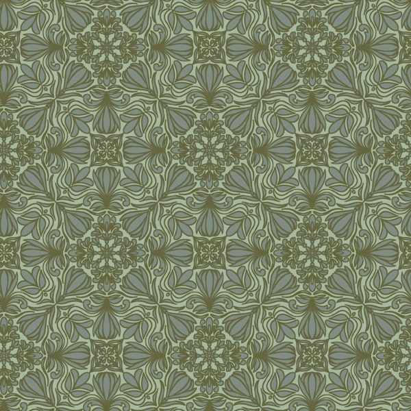 Floral tile in modern greens