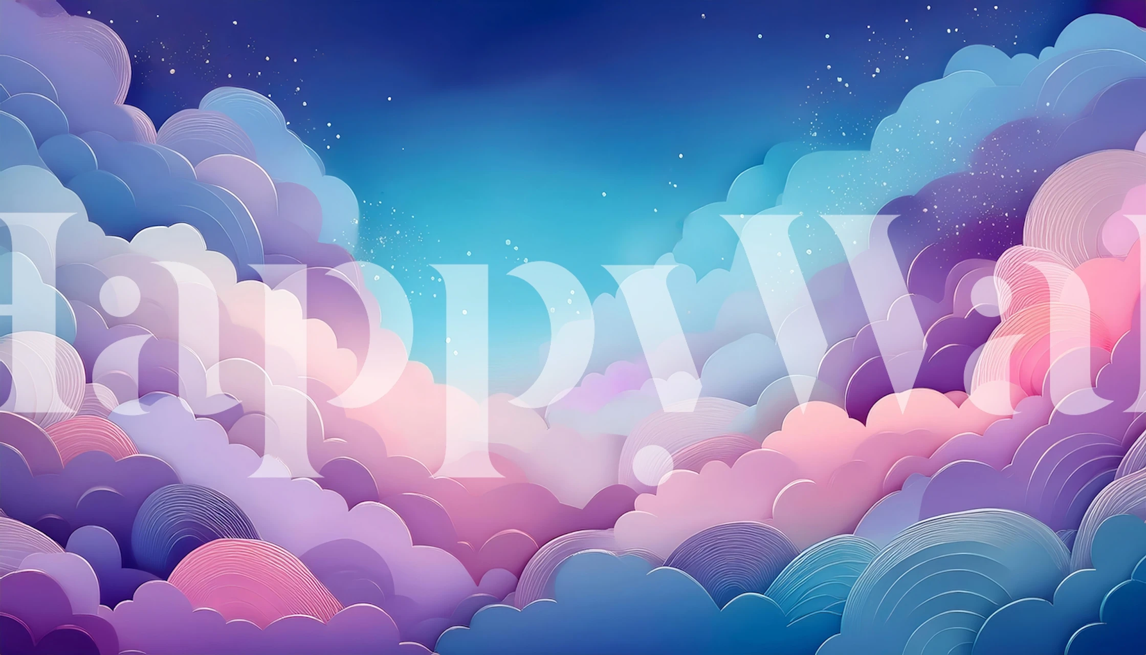 Fantasy sky tapet i et moderne rum