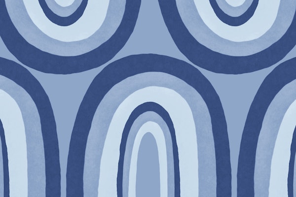 Blue Boho Rainbow Art