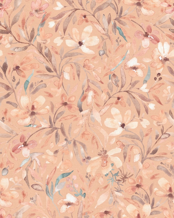 Refined boho warm brown watercolor floral