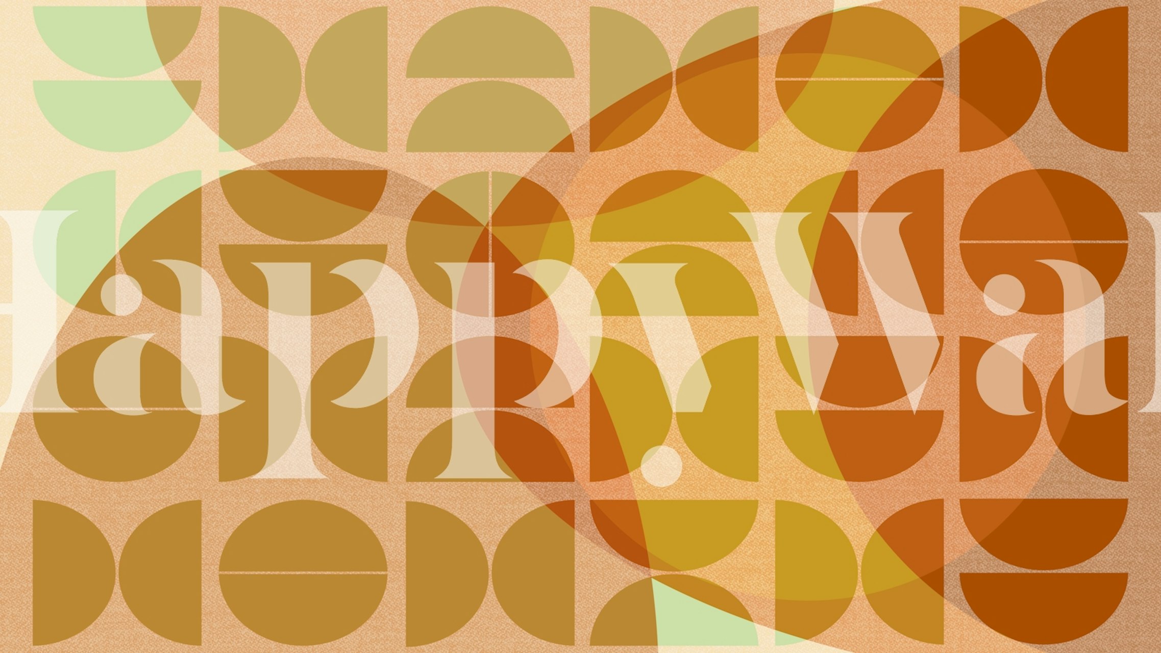 Sunset Bauhaus Geometry Tapete in einem Raum