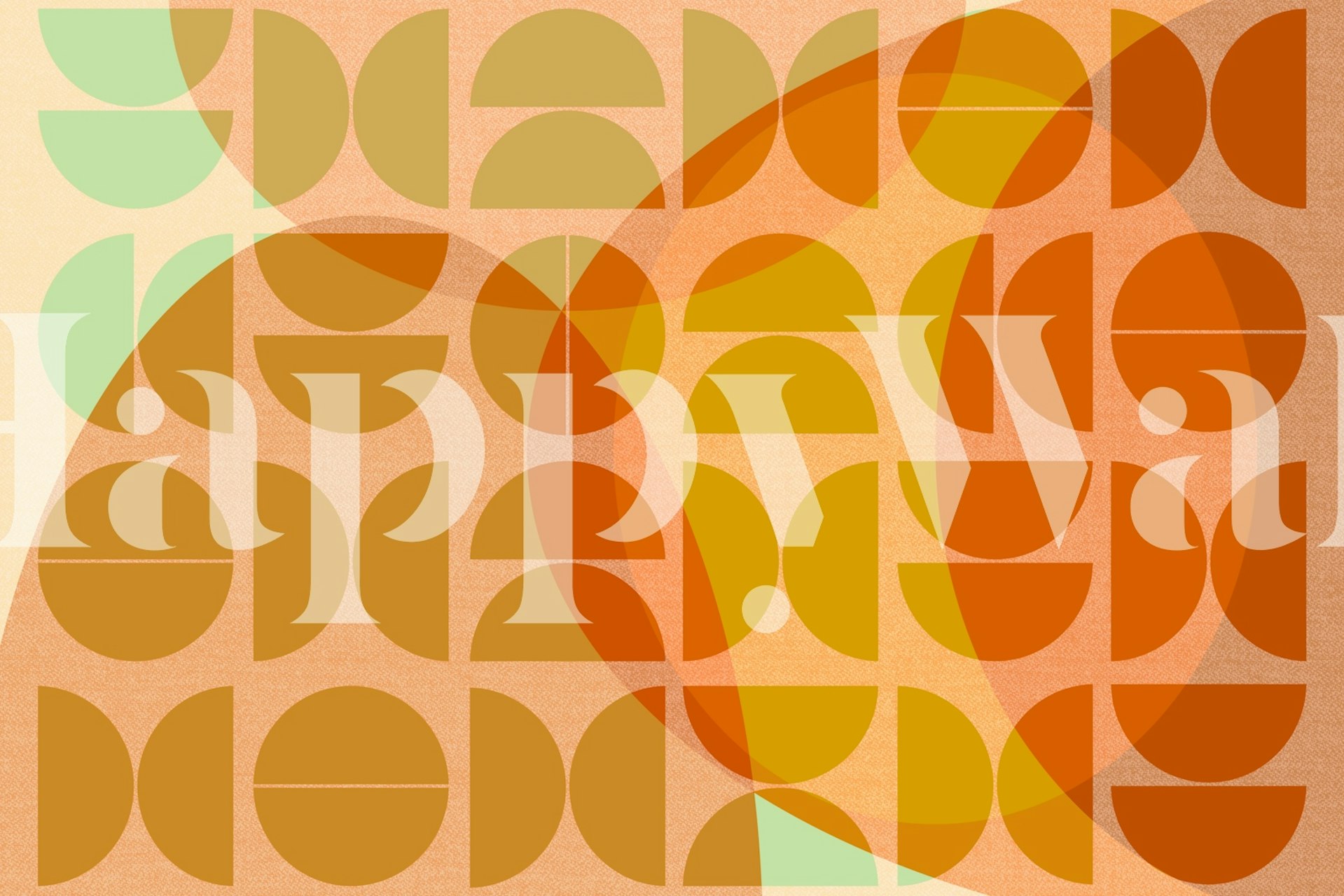 Sunset Bauhaus Geometry tapet i et rum