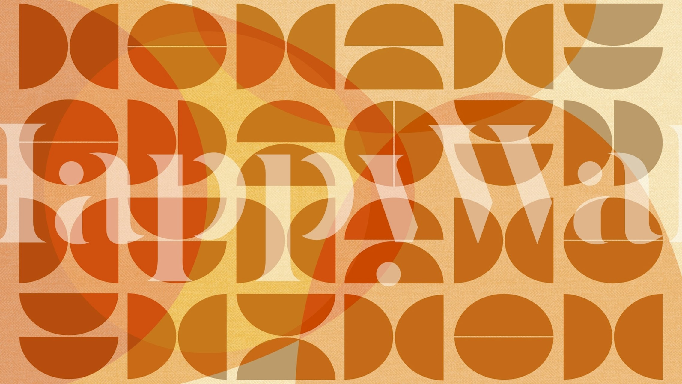 Mid-Century Sunset Geometry wallpaper in a room