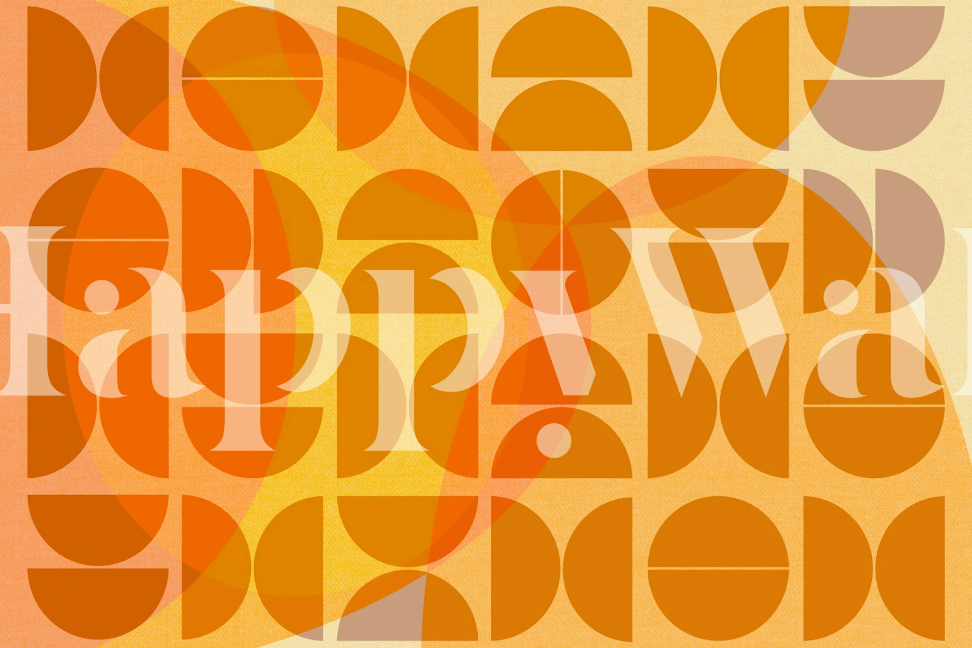 Mid-Century Sunset Geometry wallpaper in a room