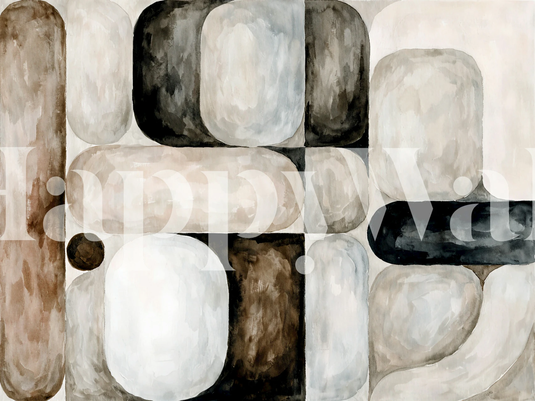 Carta da parati Warm Earthy Abstraction calda in una stanza