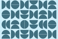 Teal Geometric Bauhaus wallpaper