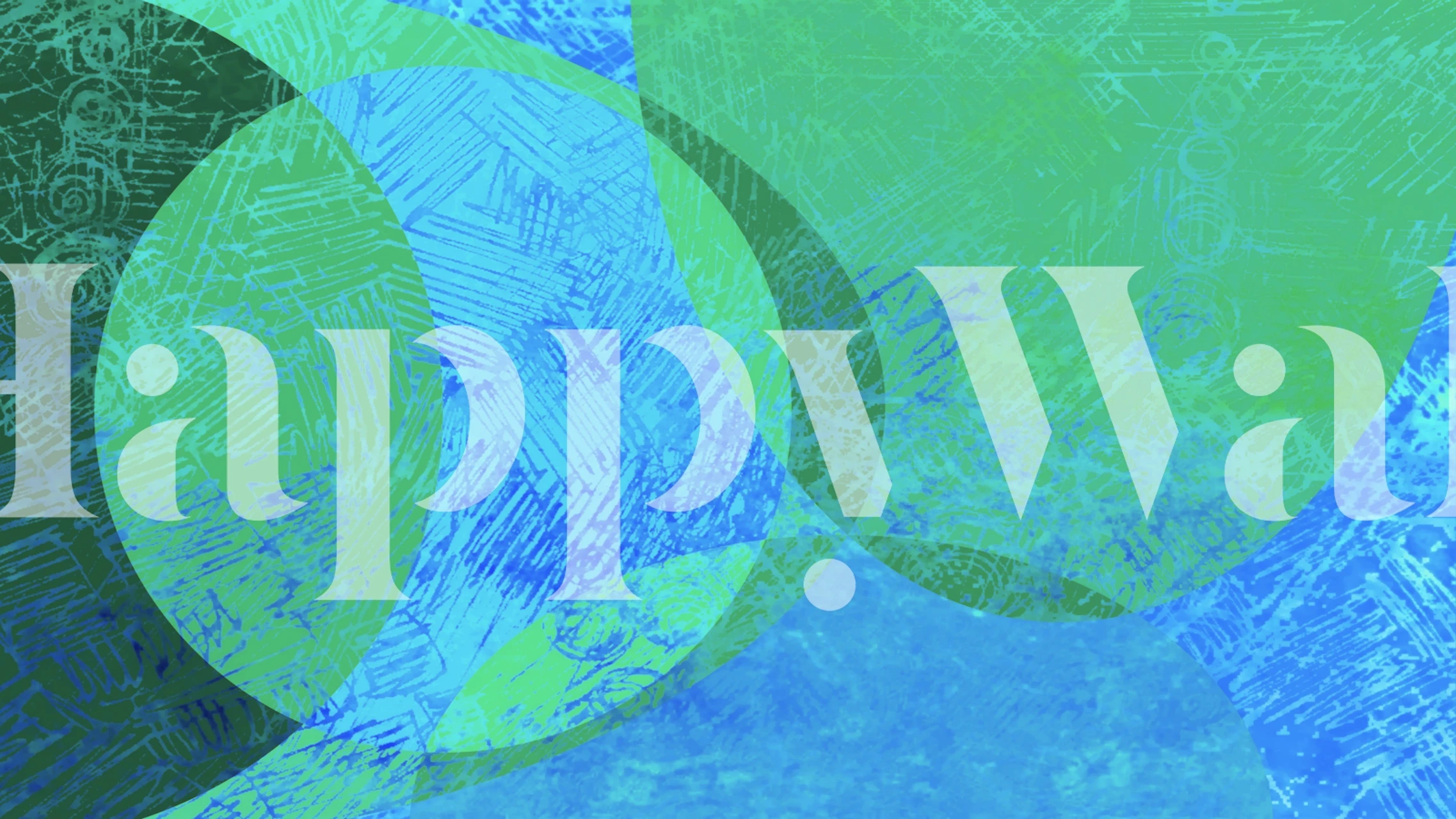 Emerald and Sapphire Swirl behang in een kamer