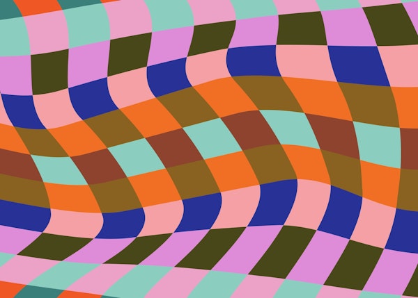 Maximalist Colorful Abstract Checkerboard