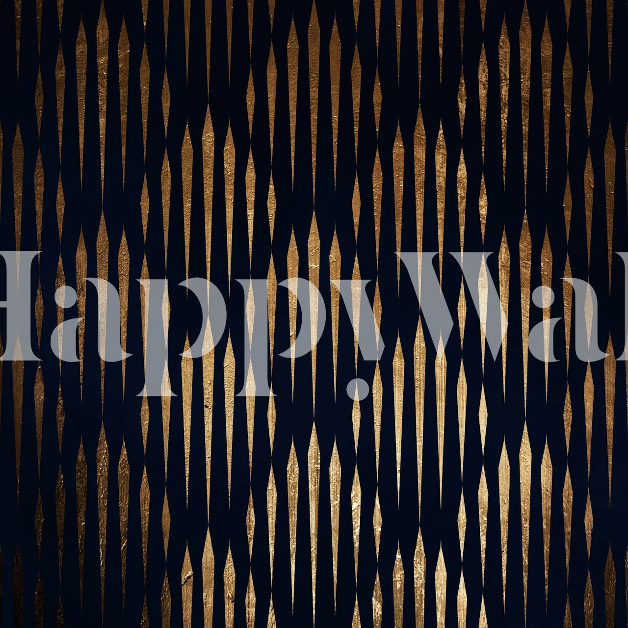 Navy blue and gold geometric pattern wallpaper