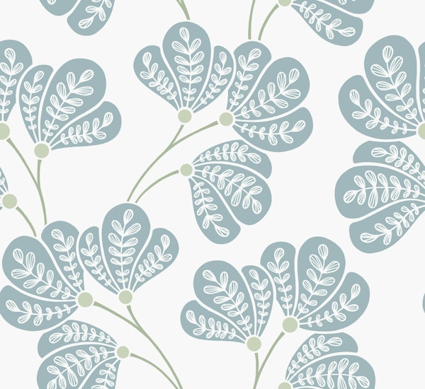 Olivia - Sage Green and Blue Leaves