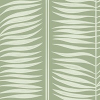 Palm Leaf Stripes Sage Green Boho Modern tapet