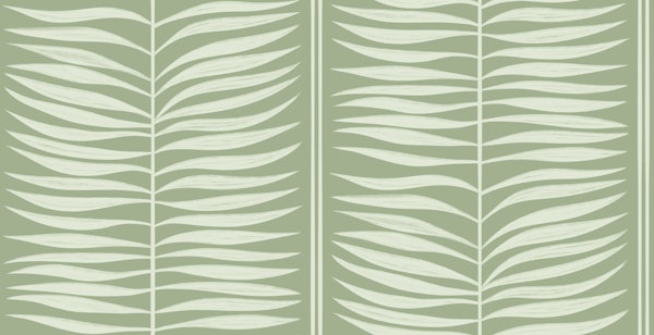 Palm Leaf Stripes Sage Green Boho Modern