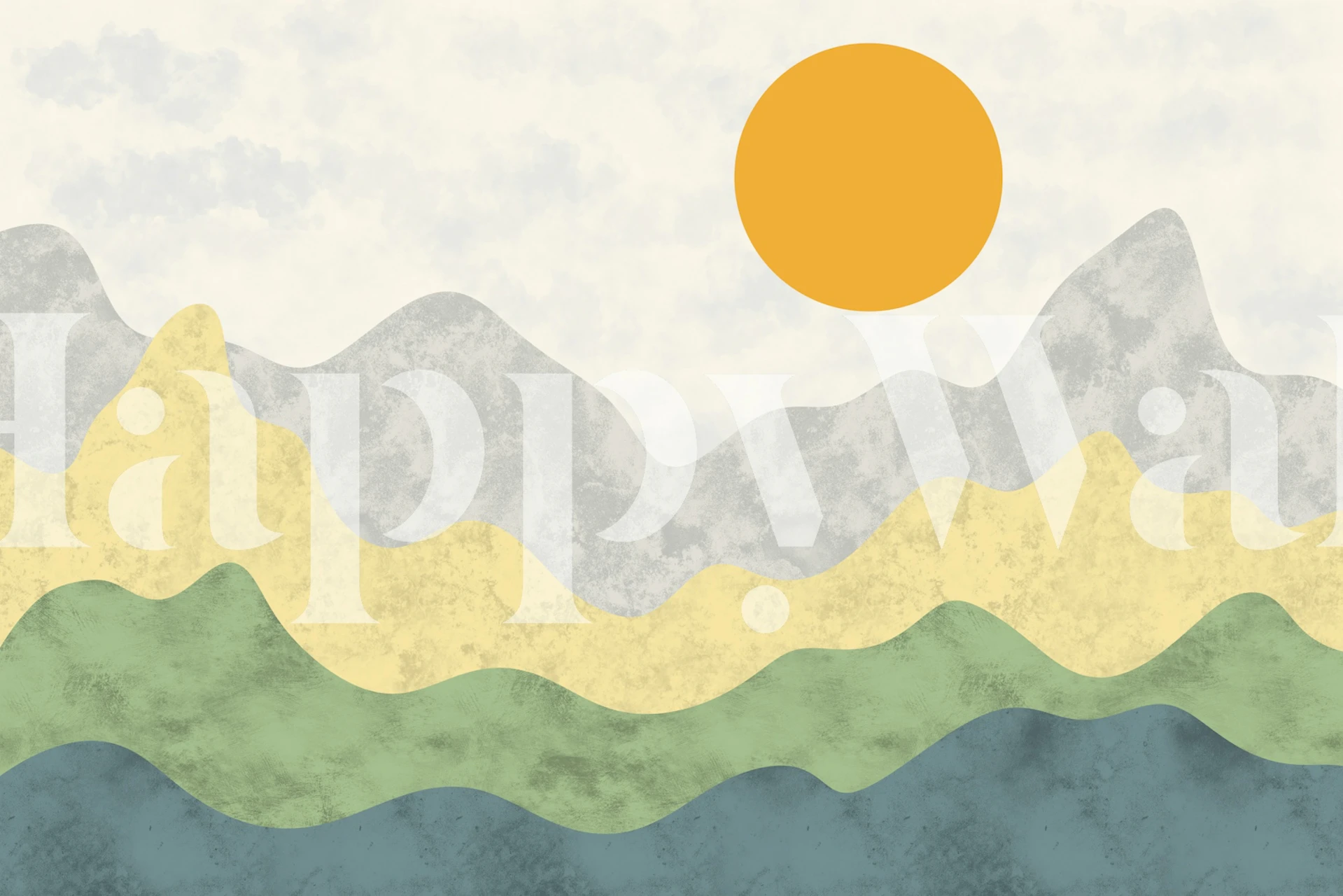 Papel pintado Whimsical Landscape en una habitación