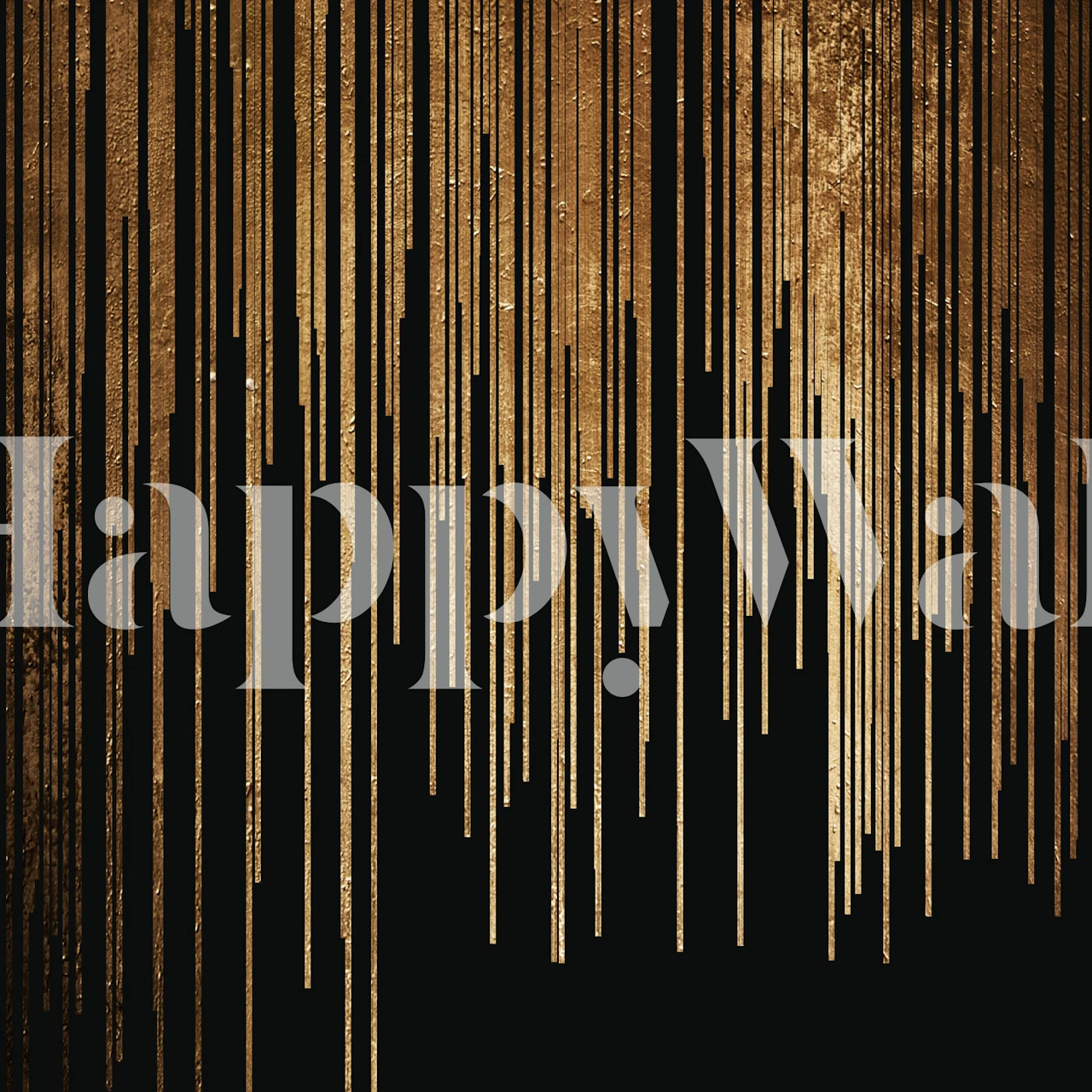 Abstract vertical lines in gold and black wallpaper