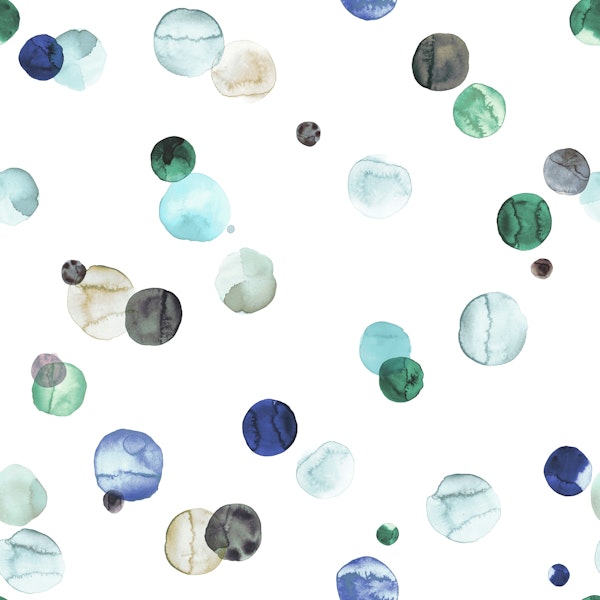 Polka Dots Watercolor Blue