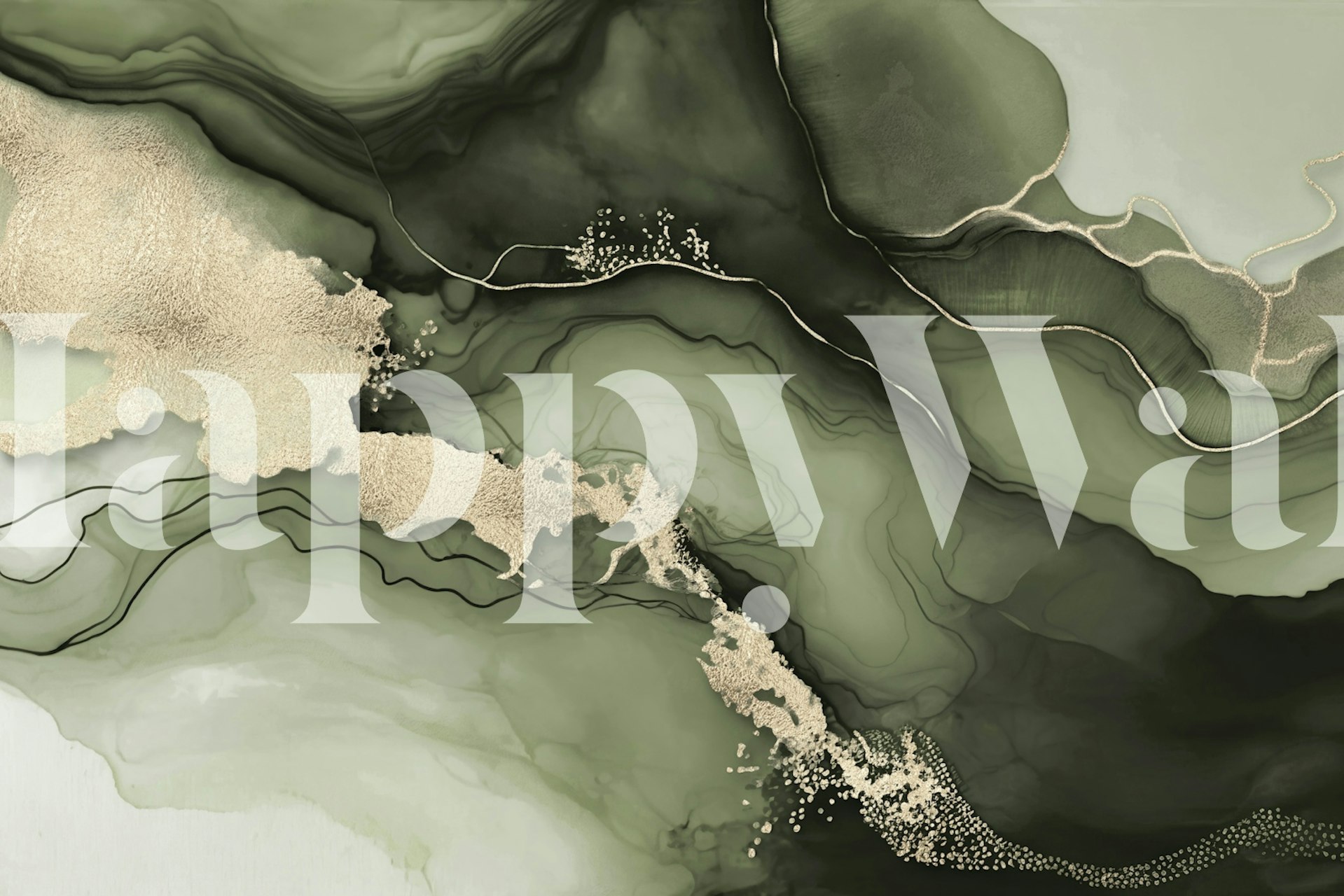 Mystic Green Marble Jade-tapet i ett rum