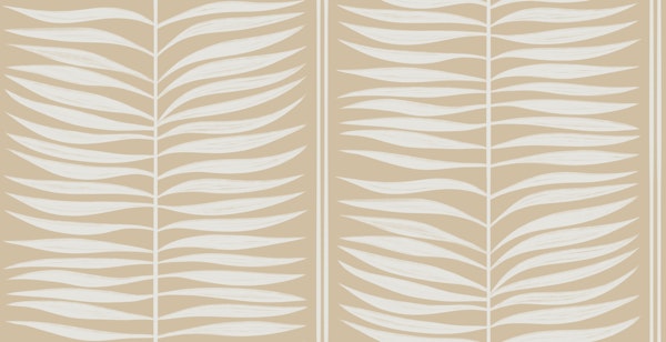 Palm Leaf Stripes Warm Beige Boho Modern