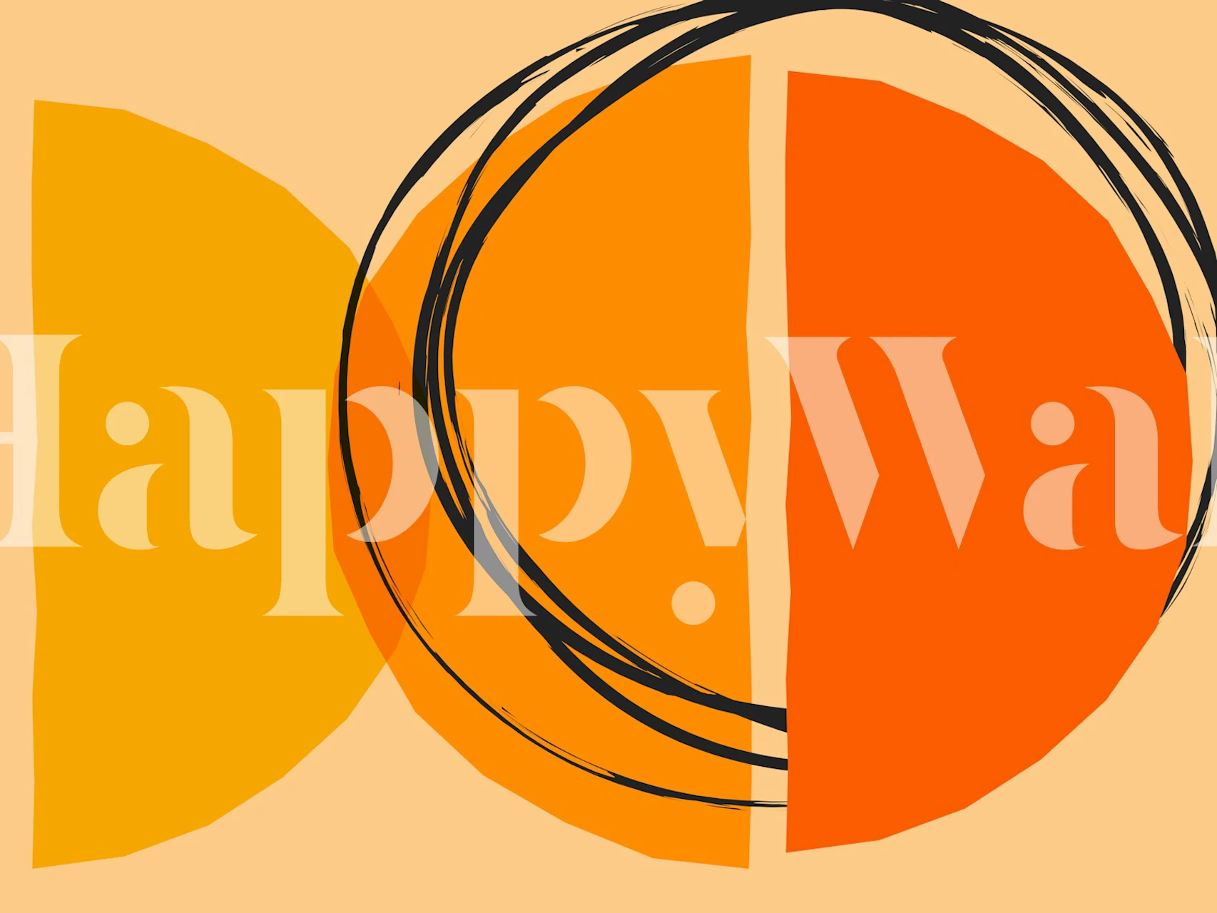 Minimalist shapes wallpaper in a room