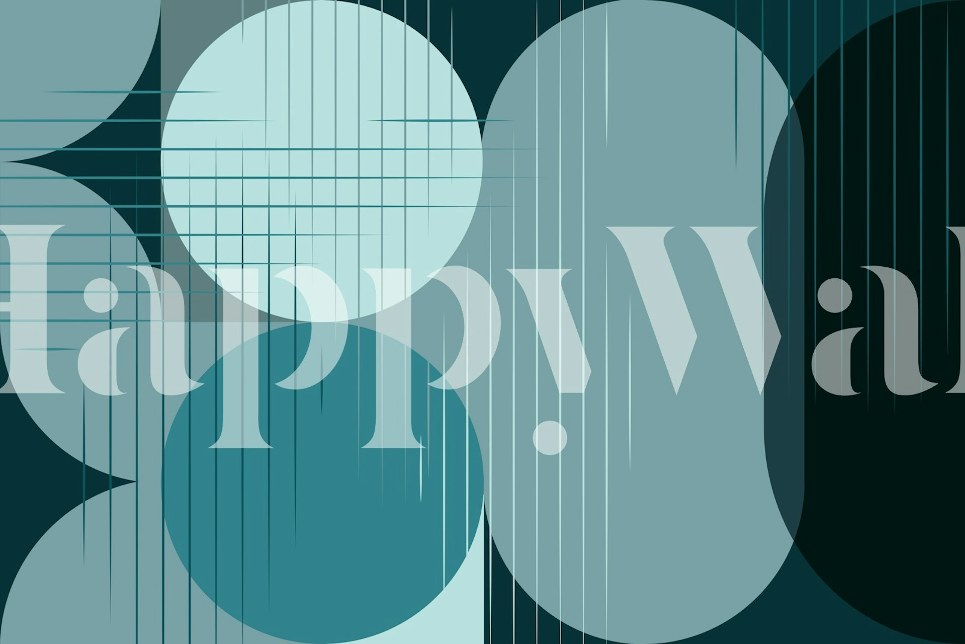 Geometric shapes in teal, light blue, and dark tones wallpaper